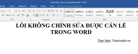 loi khong chinh sua duoc can le trong word 10